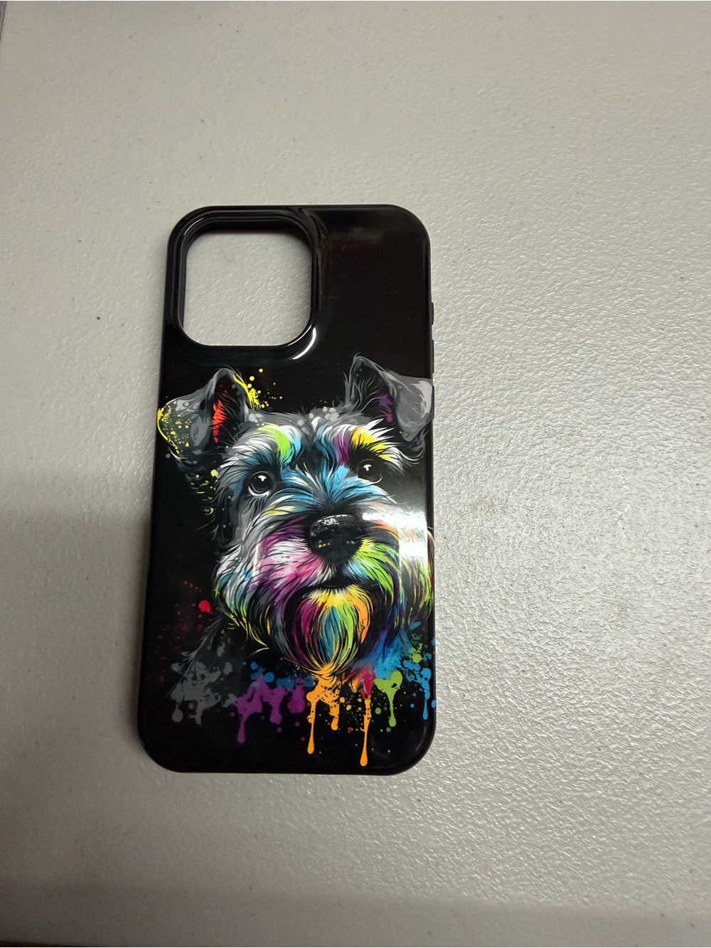 Colorful Painted Dog Black Phone Case